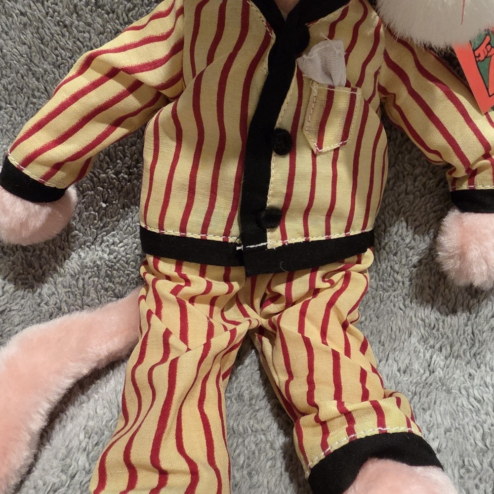 Pink Panther Plush 10" In Pajamas & Stocking Cap Vintage 1999 - Picture 2 of 6